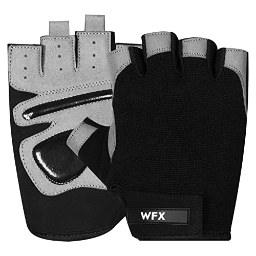 WFX Luvas de ginásio para treino de levantamento de peso para homens e mulheres, suporte de pulso, acolchoados, proteção de palma da mão, luvas de treino, ciclismo, pendurar,