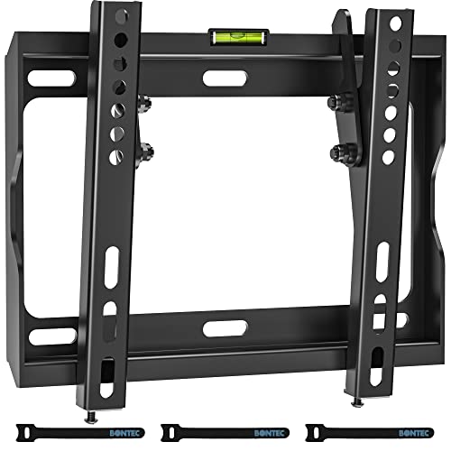 BONTEC Suporte TV de parede baixo perfil para 17 - 45 polegadas televisores de ecrã plano LED/LCD/OLED Plasma, suporte de TV inclinável, design ultra-fino, máximo 30 kg, máximo VESA 200 x 200 mm