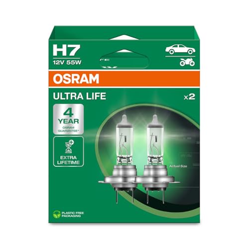 OSRAM ULTRA LIFE, H7, lâmpadas de halogéneo para faróis, caixa dobrável pendente (2 lâmpadas)