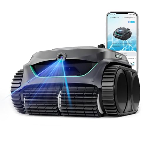 WYBOT C2 Vision AI robô de piscina sem cabo com câmara e bateria, robô piscina limpa-fundos e paredes, filtração de duas camadas, motor sem escovas, sucção poderosa, durante 180 minutos, até 180