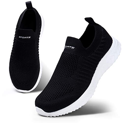 HKR Sapatilhas Slip-On para mulher, confortáveis e leves para correr trabalhar passear