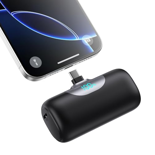 Mini Power Bank USB C, 5500 mAh bateria externa PD carregamento rápido carregador portátil ultra compacto Powerbank compatível com iPhone 17/16/15 séries, Samsung, Xiaomi, Huawei, Switch USB C