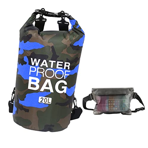 Idefair Saco impermeável flutuante, para praia, para passeios em barco, pesca, canoagem, natação, rafting, campismo 10 L, 20 L