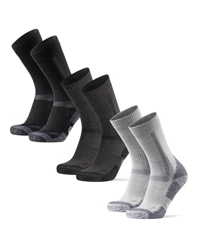 DANISH ENDURANCE Meias anti-bolhas caminhadas de lã Merino, unissexo, 3 pacotes - meias de caminhada para homem e mulher, Trekking