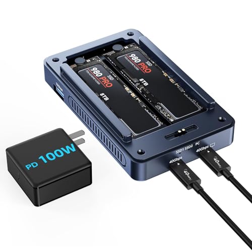 Acasis M.2 NVMe SSD Enclosure 40 Gbps USB C alumínio NVMe Enclosure PCIe 2280 M-Key (B+M Key) Unidade de Estado sSJFS capa externa compatível com Thunderbolt 3/4 USB3.2/3.1/3.0 (TBU444 05PRO Max Novo)