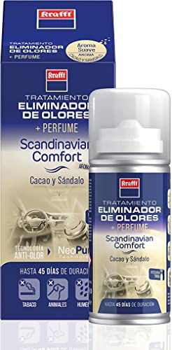 Krafft Tratamento eliminador de odores de descarga única, neutralizador de odores carro com aroma escandinavian conforto 150 ml