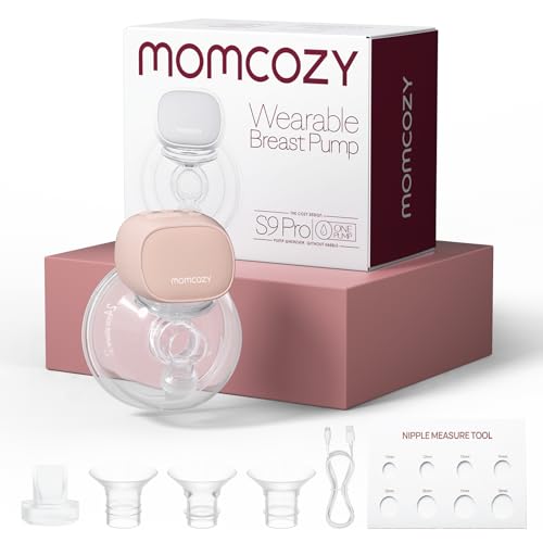 Momcozy S9 Pro Saquetes elétricos atualizados, removedor de leite mãos livres com ecrã LED, extrator de leite elétrico portátil com 2 modos e 9 níveis (cor-de-rosa, 1 pacote)