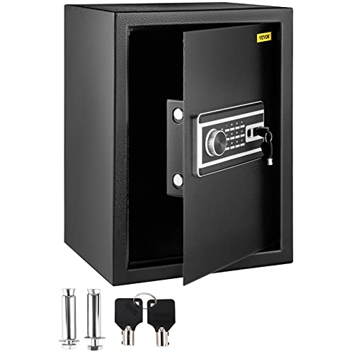 VEVOR Caixa forte de segurança com impressão digital 60 l caixa forte anti-roubo de casa 34,5 x 20 x 46,5 cm impressão digital senha chave Wi-Fi aberto do hotel de escritório em casa caixa de