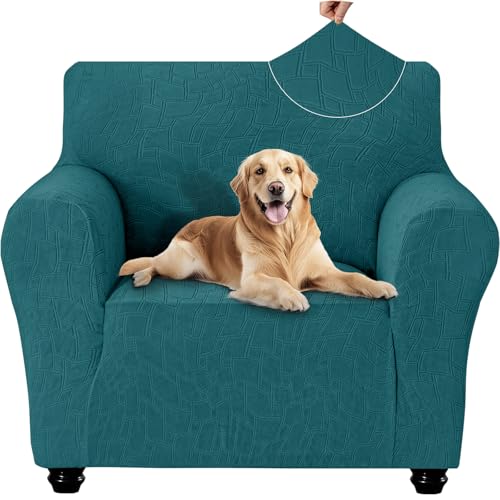 Ystyle Capa para sofá de 1 lugar, Couch Cover elásticas, capa para sofá anti-riscos gatos, forro para sofá antiderrapante, protetor antimanchas, lavável, sofá Cover anti-cães, verde escuro