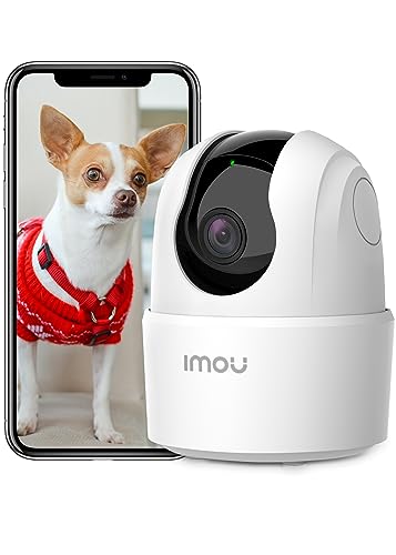 Imou 4MP Câmara de vigilância WiFi interior para animais de estimação, 360° câmara IP Wi-Fi com detecção de humano, visão noturna, áudio bidirecional, controlo remoto, modo de privacidade, compatível