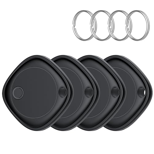 Smart Tag Tracker 4 Pack, localizador de objetos Bluetooth funciona com a pesquisa da Apple (apenas iOS, Android não compatível), rastreamento mundial, rastreador para chaves/bagagem/carteira, bateria