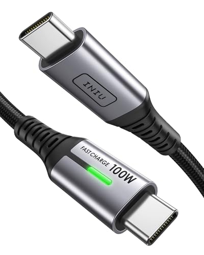 INIU Cabo USB C, 100 W 2 m cabo de carregamento rápido QC de USB C para USB C, cabo tipo C entrançado nylon de dados carregador de telefone USB-C para Samsung S22 iPad Pro MacBook tablets LG Google