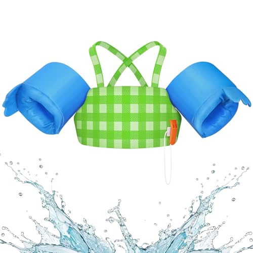 HeySplash Colete de natação para crianças, manga de natação com alça ajustável, flutuante de piscina para meninas de 13 a 30 / 22 - 44 lbs, flutuador para crianças aprendam a nadar