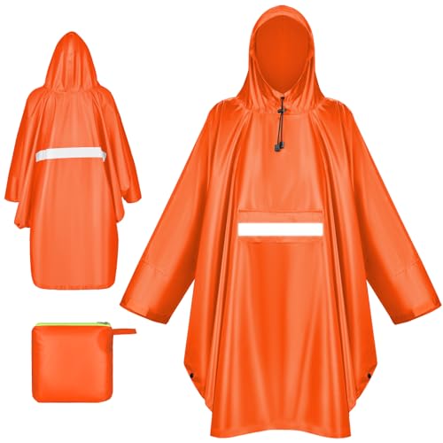WACCET Capa de chuva impermeável para chuva, mulher unissexo leve poncho de chuva impermeável multiusos para o ar livre acampamento caminhadas e pesca