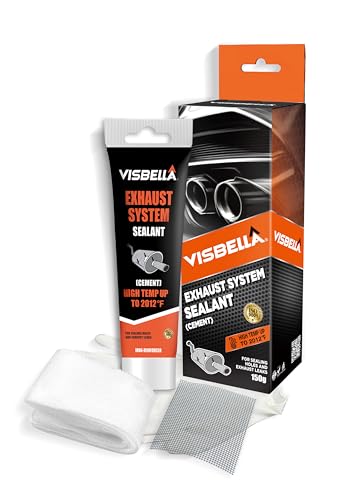 Visbella Selador do sistema de escape de veículos, sem afundar, reparação profissional, adesivo de fissuras, supercola para silenciadores de carro, tubos de escape (150 g kit)