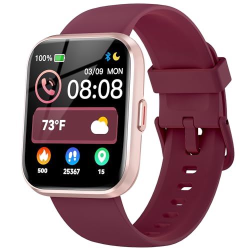 Relógio inteligente mulher com chamadas e Alexa integrada, 1,8" Smartwatch mulher com pulsómetro/sono/SpO2, WhatsApp notificações, 110 modos desportivos, relógio desportivo impermeável IP68 para