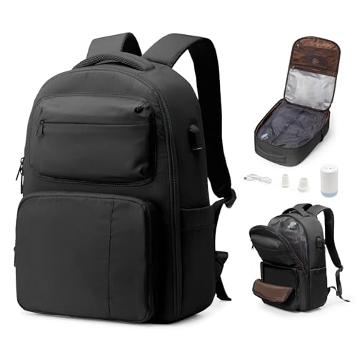 bergsalz Mochila mala viagem cabine avião 40 x 20 x 25 mochila bagagem de mão mulher mochila viagem cabine avião 45 x 36 x 20 homem mochila portátil 15,6, C1-preto