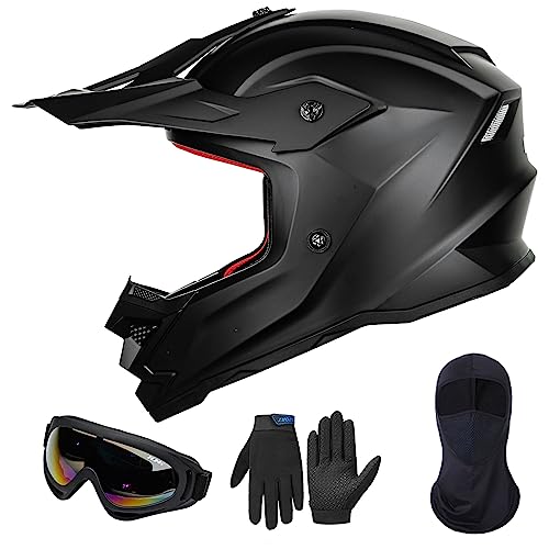 ILM Capacete para mota meninos e meninas-capacete de motocross com óculos luvas máscara ATV Off Road Go Kart Dot ECE modelo Z705
