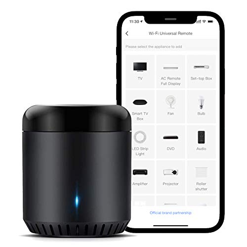 Broadlink RM Mini3 - Controlo remoto universal para automação doméstica, infravermelhas, função Wi-Fi (apenas 2,4 GHz), cor preta