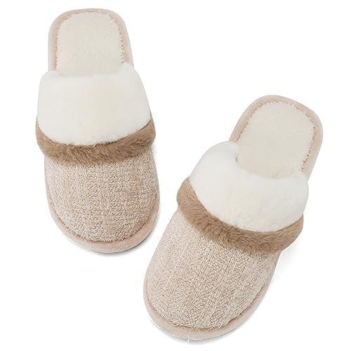 MAXTOP Chinelos macios de peluche para mulher com espuma de memória aconchegante chinelos para interiores e exteriores presentes criativos mulher homem