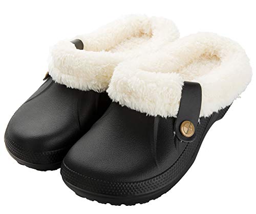 CELANDA Tamancos de mulher homem mules inverno quente forro chinelos impermeáveis sapatos de jardim antiderrapantes chinelos de estar em casa