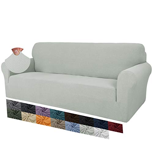 MAXIJIN Capas de sofá Jacquard criativas para 3 lugares, capa de sofá antiderrapante super elástica para cães capas de sofá de 1 peça com protetor de móveis (3 lugar, marfim)