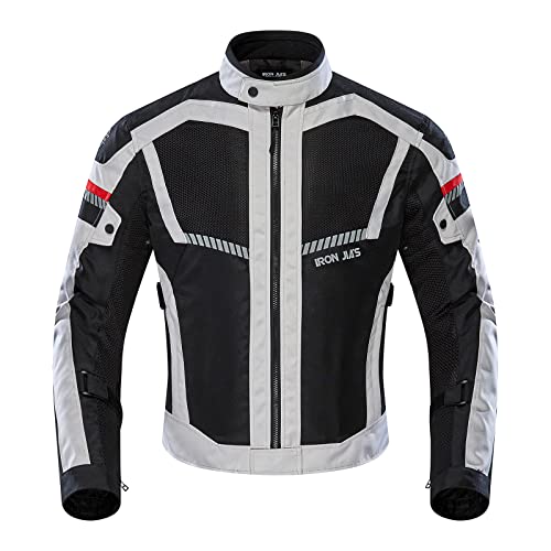 BORLENI Casaco de motocicleta de mota para verão para homem, armadura respirável proteção reflexão de alto brilho