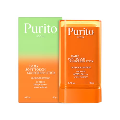 PURITO Seoul Daily Soft Touch Sunscreen Stick SPF50+ PA++++ 5-em 1 Defense UVA & UVB Protection Non-Greasy Lightweight Pocket-Sized Portable Korean Skincare Hypoallergenic 20 g, 0,70 oz
