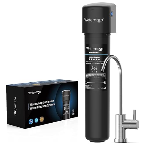 Waterdrop 15UB Sistema de filtro de água inferior com torneira dedicada, certificado NSF/ANSI 42, 60.000 litros sistema de filtragem de água, reduz 99,99% o chumbo, o cloro, o mau sabor