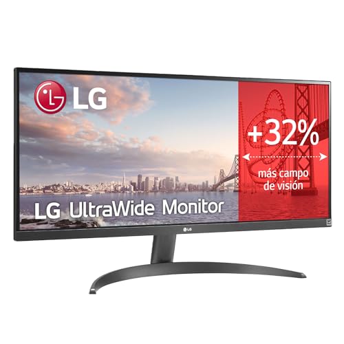 LG 29WQ60A-B - Monitor UltraWide ultrapanorâmico de 29", 21:9, painel IPS: 2560x1080, 300cd/m², 1000:1, HDMIx1, DPx1, altifalantes estéreo 7W com tecnologia máxima áudio, NNamoro. Preto
