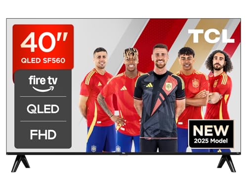 TCL 40SF560 – Smart QLED Full HD de 40" TV Direct LED com Fire TVy HDR, pressione e pergunte à Alexa, design metálico sem moldura