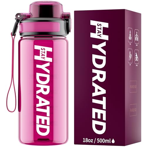 Mevoly Garrafa de água para crianças 500 ml, garrafa de água ginásio sem BPA com marcador de tempo, garrafa de água desportiva de plástico motivacional, cantil para colégio, bicicleta