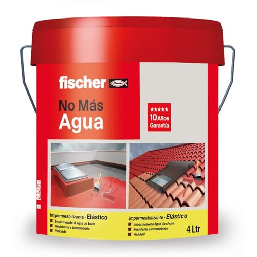 fischer - Tinta impermeabilizante (cubo 5 kg) cinzento sem fibras, resistente à água e ao ar livre