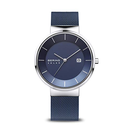 BERING Homem analógico solar relógio de pulso de coleção com aço inoxidável pulseira und cristal de safira