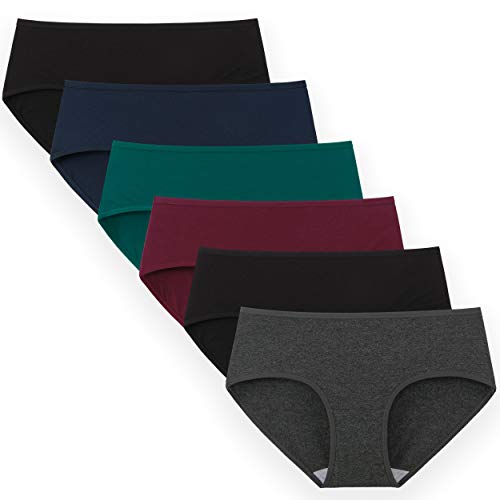 INNERSY Cuecas de mulher, de algodão, culottes sensuais e confortáveis, roupa interior, pack de 6 unidades