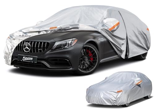 Kayme Capa de carro exterior, compatível com Mercedes-Benz classe C sedan W204/W205/W206/C180/C200/C220 (2007-2025), capa para carro impermeável respirável anti-UV anti-UV anti-UV anti-UV ipó de 6