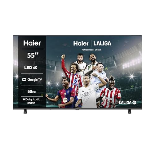Haier Direct LED 4K UHD H55K85FUX 55", Smart TV, Google TV, Dolby áudio, HDR10, Smart Remote Control, Google Assistant, Processador Quad Core, Bluetooth 5.1, DBX TV, HDMI 2.1 x 4, sem M. Arcos, 20 25