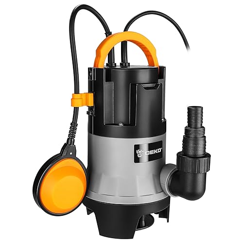 Bomba de água submergível: DEKO Bomba de água, bomba de água suja 400 W 1000 H/L, bomba esquisita com interruptor de flutuador para piscinas, porões, lagoas