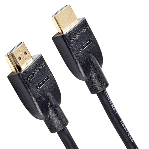 Amazon Basics Cabo HDMI 4K de 1,8 m, alta velocidade de 18 Gbps com Ethernet, 4K@60 Hz, 2160p, preto