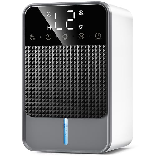 Deshumidificador de 1800 ml com função de descongelação, silencioso, portátil, com modo de descanso, temporizador de 2 a 12 horas e iluminação LED de 7 cores. Ideal para casas de banho, cozinhas (550