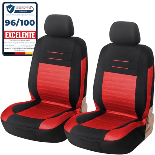 Upgrade4cars Capas de assento dianteiro para carro universais preto vermelho | capa de assento universal para dianteiro (motorista e cocóiloto)