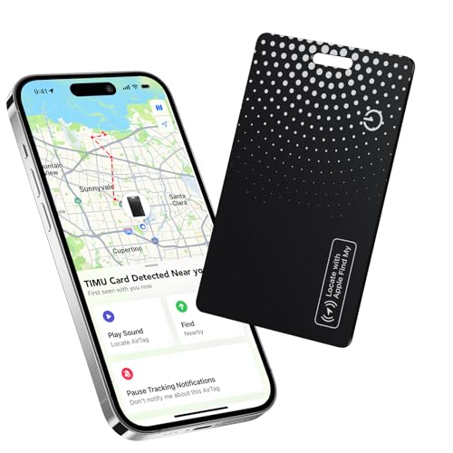 Timu Smart Air Tag Card, Bluetooth Tracker compatível com App pesquisar Apple (apenas iOS), 1,7 mm localizador ultrafino, IP68 resistente à água, rastreador de pesquisador para carteira, pastas