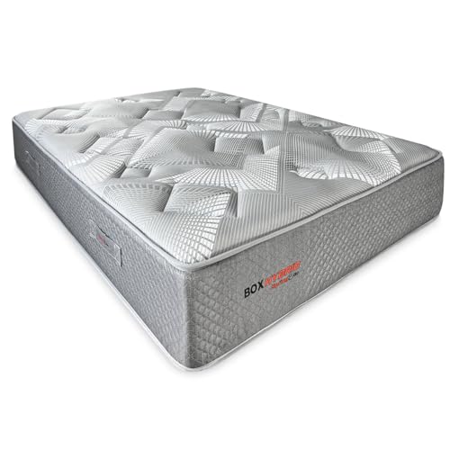 Duérmete Online - Colchão viscoelástico híbrido Box Hybrid com núcleo de molas levantadas, conforto ideal, espessura de 26 cm, firmeza intermediária, antiácaros antibacteriano e hipoalergénico 90 x