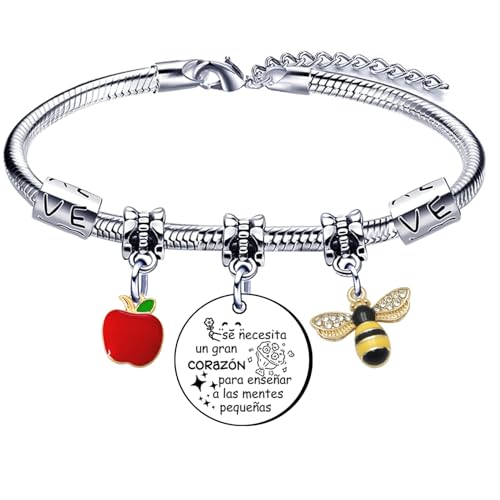 GUOYU Pulseira para professora presente professor pulseira para professora presente professor presente de graduação professor presente de professor presente de ação de graças presente do dia do