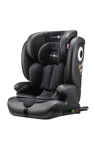 Cozy N Safe Hudson i-Size Cadeira de automóvel (76-150 cm) | aprox. 15 Meses - 12 Anos | ISOFIX e Top-Tether | Espuma viscoelástica lavável, certificado ECE R129 | preto