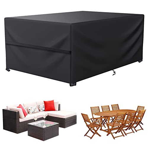 LCGOD Capa para móveis de jardim exterior, capa de mesa exterior impermeável, retangular capa protetora móveis de exterior para sofá, 600D Oxford (213 x 132 x 74 cm)