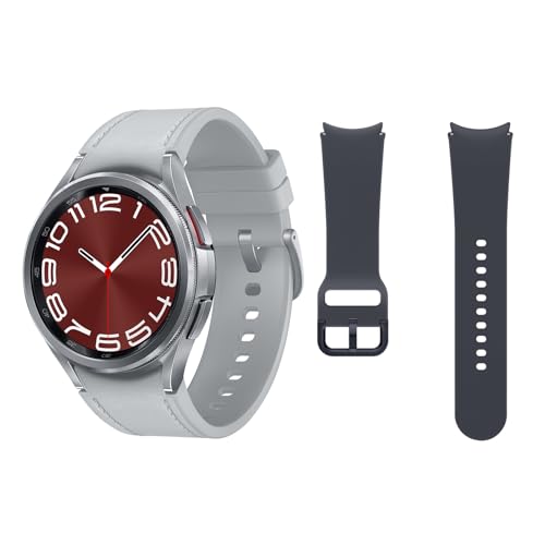 Samsung Galaxy Watch6 Classic Bluetooth, 43 mm correia de substituição - Smartwatch, controlo de saúde, rastreamento desportivo, bateria de carregamento rápido, prateado (versão espanhola)