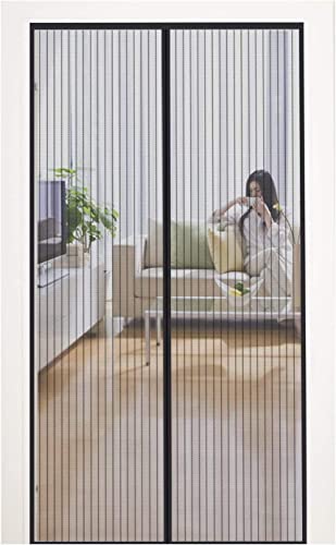MYCARBON Mosquiteira para porta, proteção contra insetos, magnética mosquiteira de porta, cortina mosquiteira magnética para portas, 100 x 230, preto)