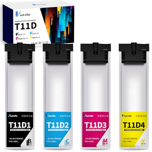 Vintella T11D1-T11D4 Cartuchos de substituição para Epson T11D1 T11D2 T11D3 T11D4, compatível com Epson Workforce Pro WF-C5390DW WF-C5890DWF WF-C5390DN Bam Ii Impressora (44 Unidades)