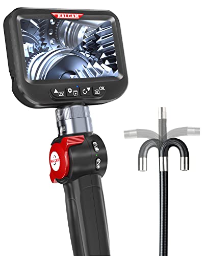 Ralcam Endoscópio industrial endoscópio para telemóvel - câmara de inspeção ecrã LCD IPS de 4,3" HD 720P boróscopo USB com IP67 impermeável, 6,2 mm endoscopico, com 6 LED, ajustáveis boroscópio, 2 m,